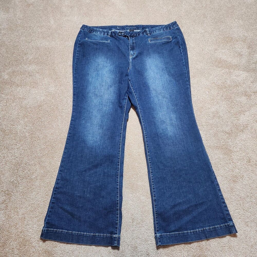 Lane Bryant Jeans Women 26 High Rise Genius Fit Flare Dark Wash